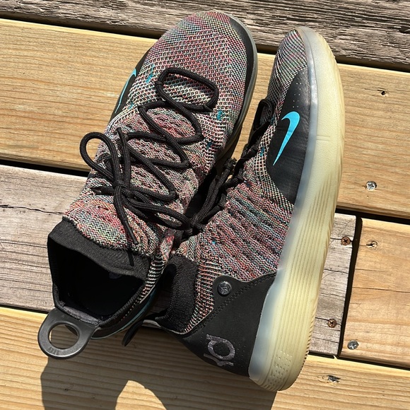 Men's Nike Zoom KD 11 EP Athletic Sneaker Shoes Multi Color Rainbow Knit Size 12 - Picture 5 of 13